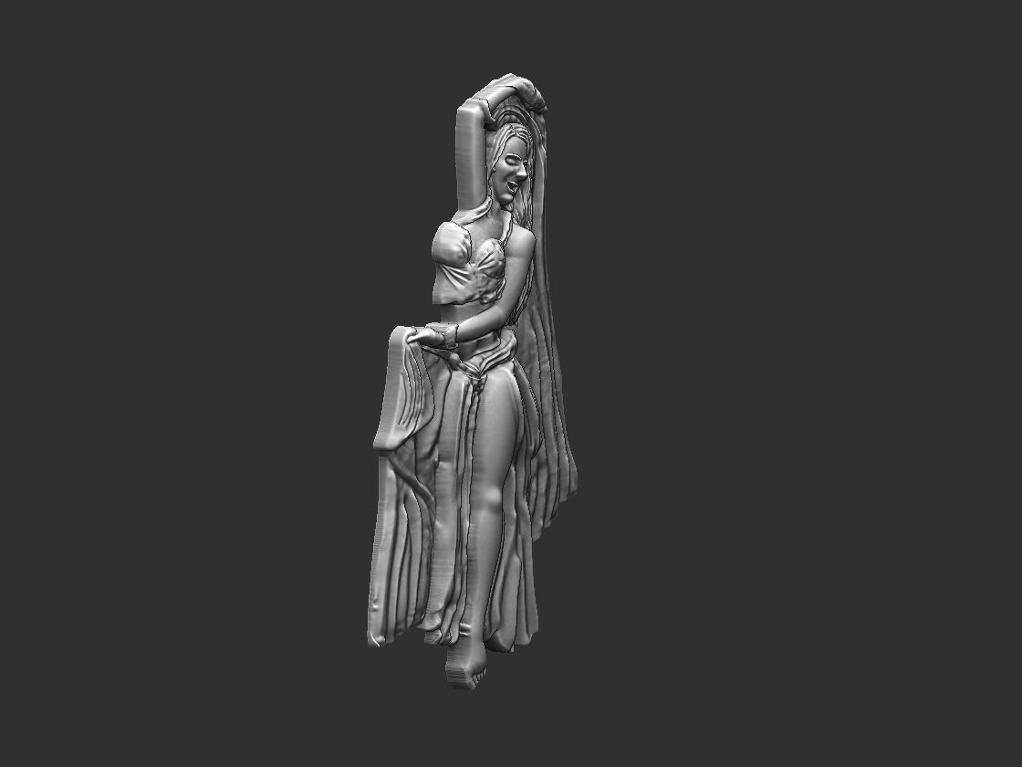 Belly Dancer Odalisque Relief 3D print model_1