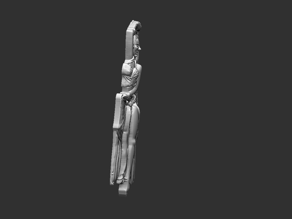 Belly Dancer Odalisque Relief 3D print model_2