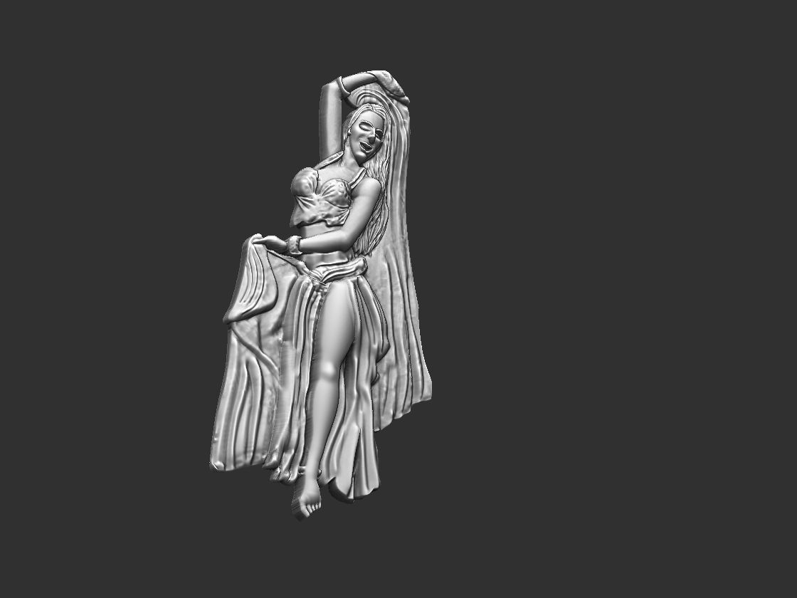 Belly Dancer Odalisque Relief 3D print model_10
