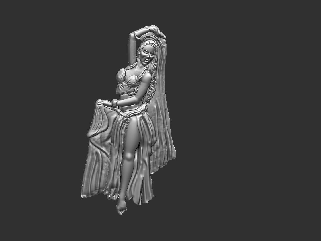 Belly Dancer Odalisque Relief 3D print model_8