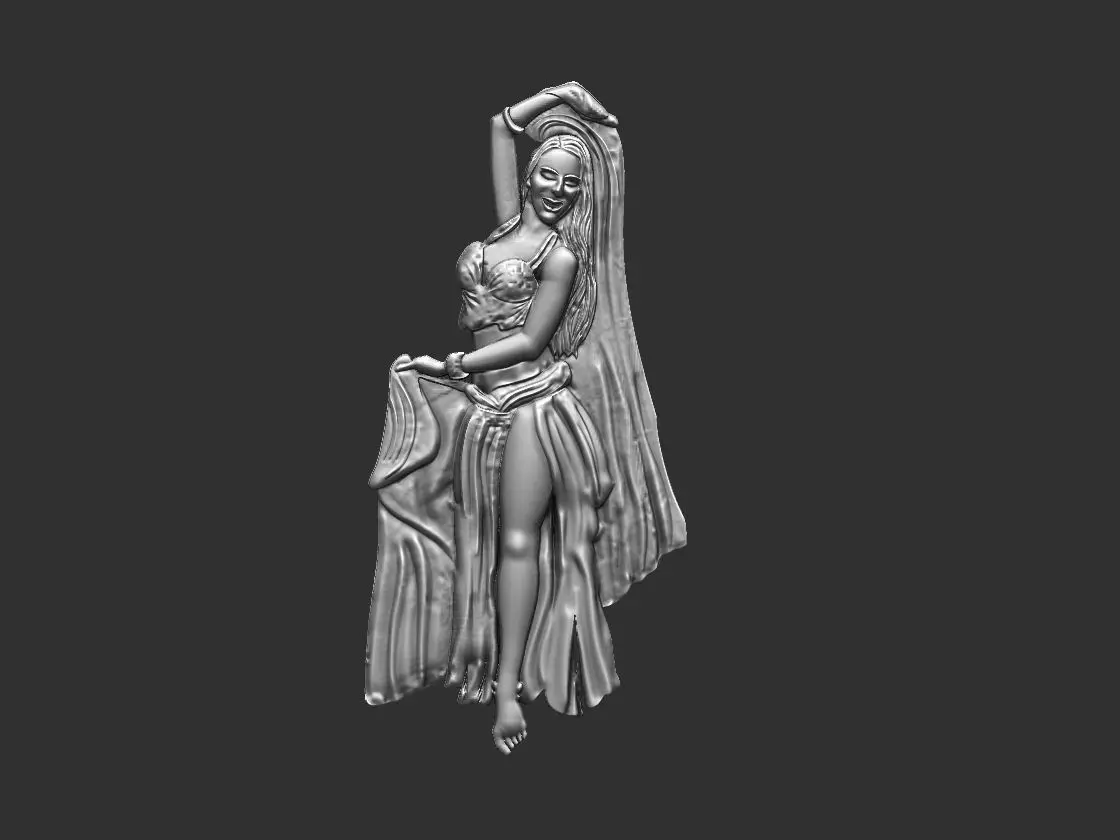 Belly Dancer Odalisque Relief 3D print model_0