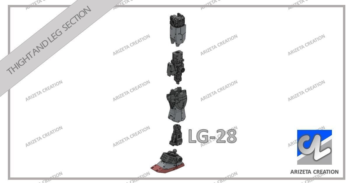 ARIZETA CREATION MOBILE SUITS RX-78-01 LEG SECTION 3D print model_23