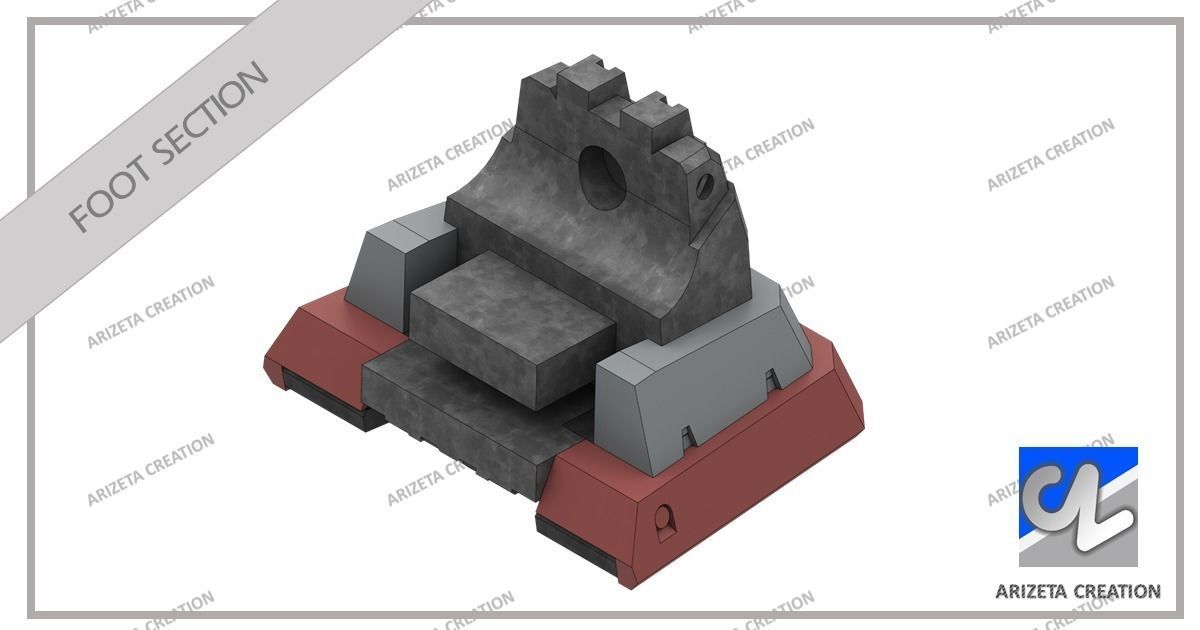 ARIZETA CREATION MOBILE SUITS RX-78-01 LEG SECTION 3D print model_12