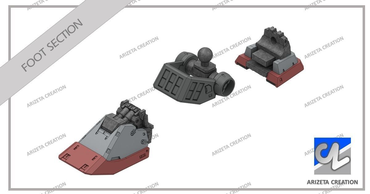 ARIZETA CREATION MOBILE SUITS RX-78-01 LEG SECTION 3D print model_15