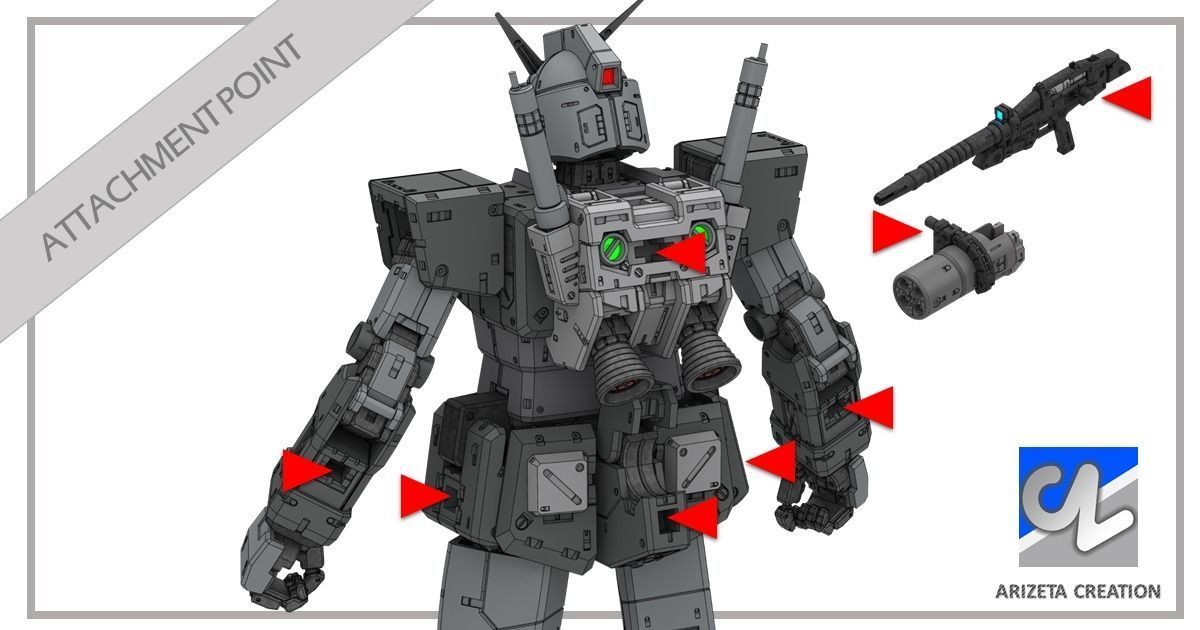 ARIZETA CREATION MOBILE SUITS RX-78-01 LEG SECTION 3D print model_43