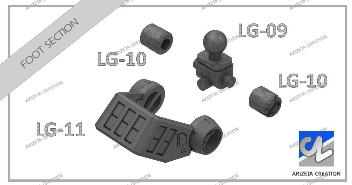 ARIZETA CREATION MOBILE SUITS RX-78-01 LEG SECTION 3D print model_13