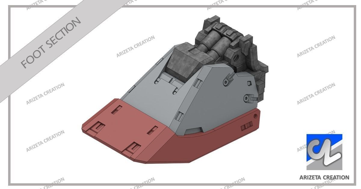 ARIZETA CREATION MOBILE SUITS RX-78-01 LEG SECTION 3D print model_10