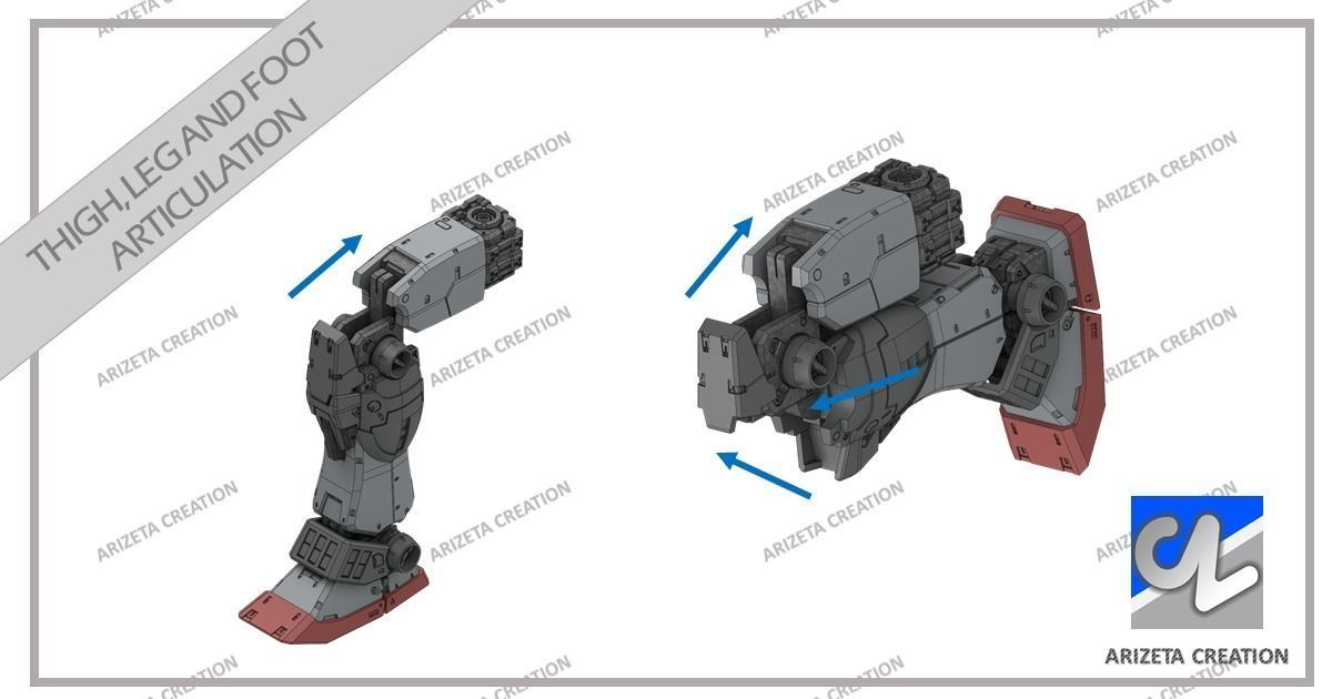 ARIZETA CREATION MOBILE SUITS RX-78-01 LEG SECTION 3D print model_29