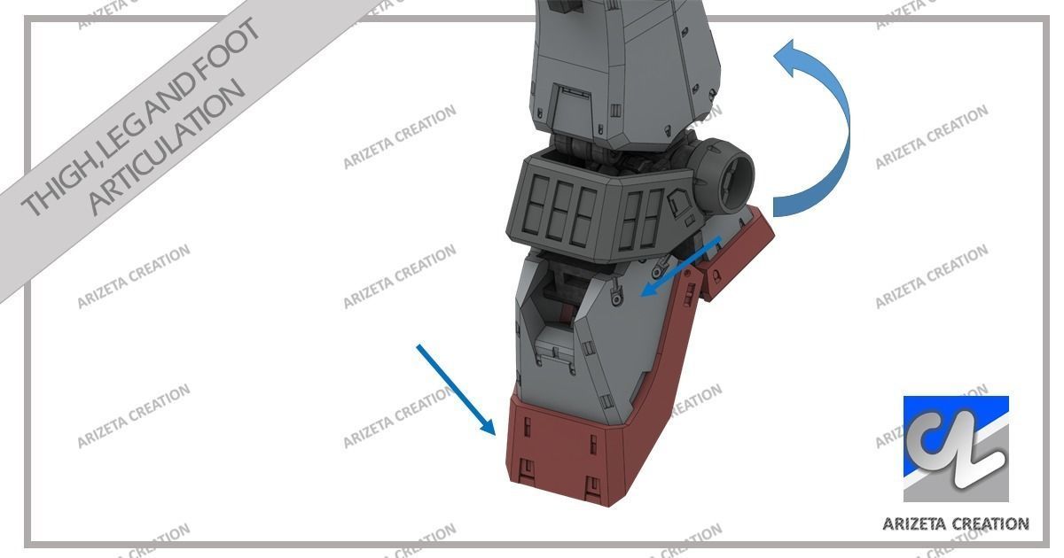 ARIZETA CREATION MOBILE SUITS RX-78-01 LEG SECTION 3D print model_30