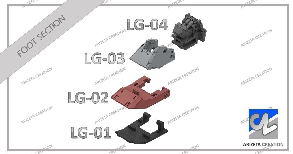 ARIZETA CREATION MOBILE SUITS RX-78-01 LEG SECTION 3D print model_9