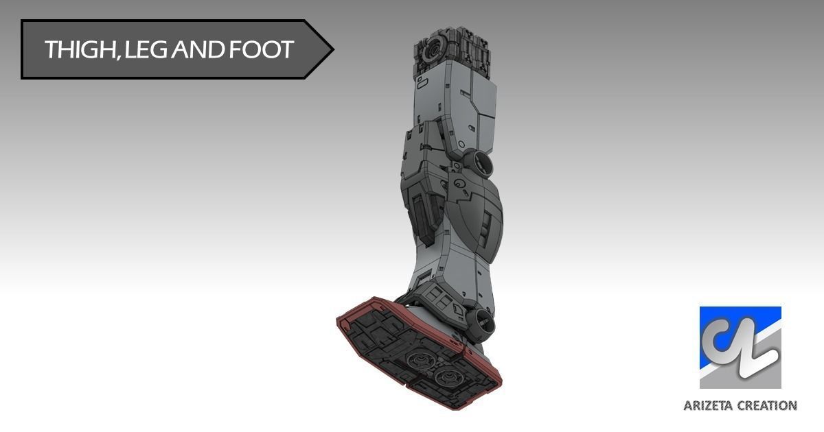 ARIZETA CREATION MOBILE SUITS RX-78-01 LEG SECTION 3D print model_3