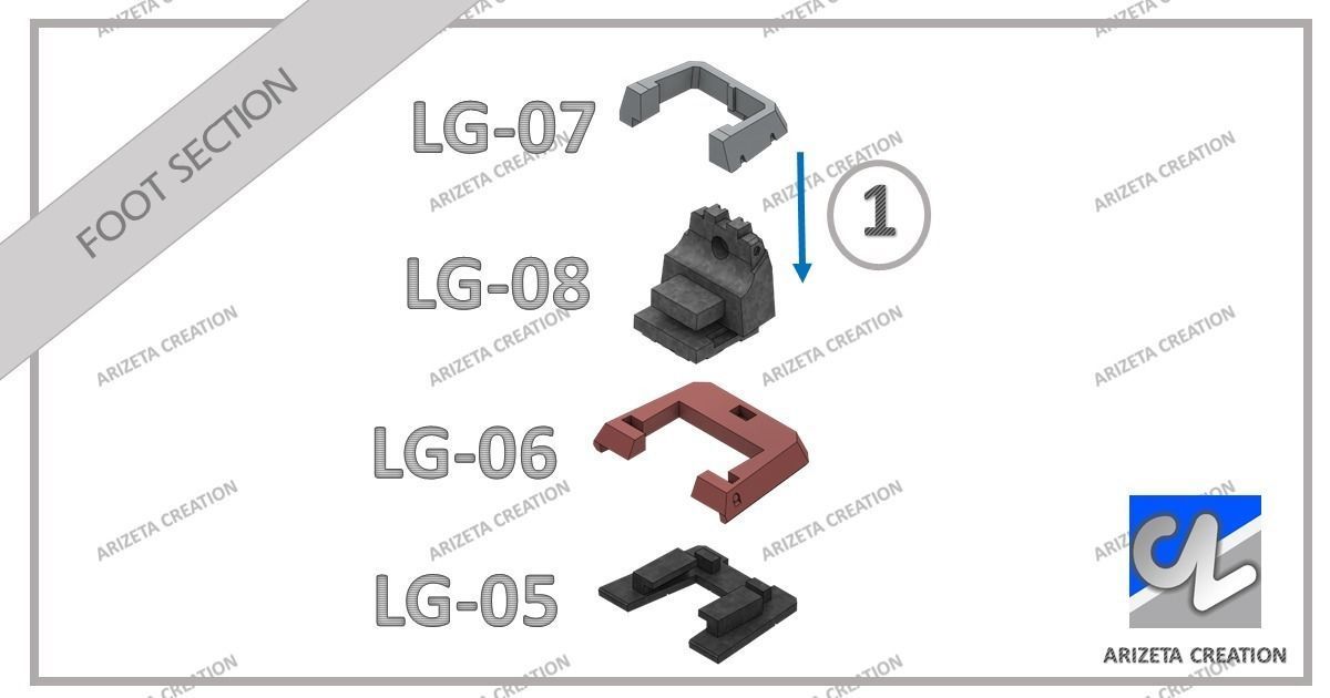 ARIZETA CREATION MOBILE SUITS RX-78-01 LEG SECTION 3D print model_11