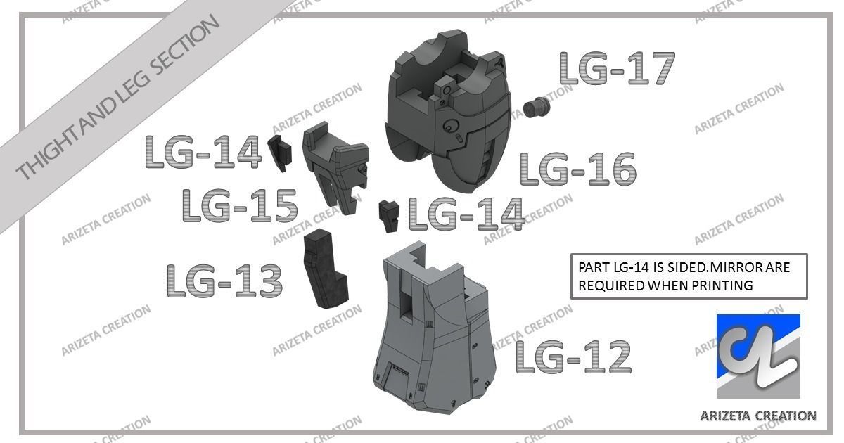 ARIZETA CREATION MOBILE SUITS RX-78-01 LEG SECTION 3D print model_17