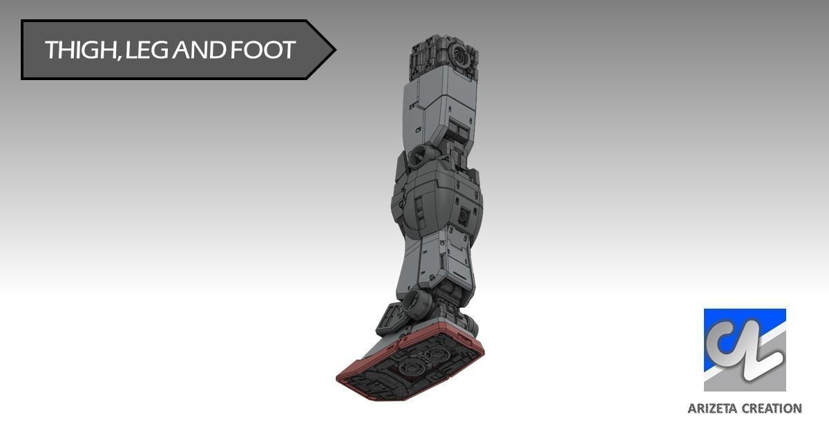 ARIZETA CREATION MOBILE SUITS RX-78-01 LEG SECTION 3D print model_2