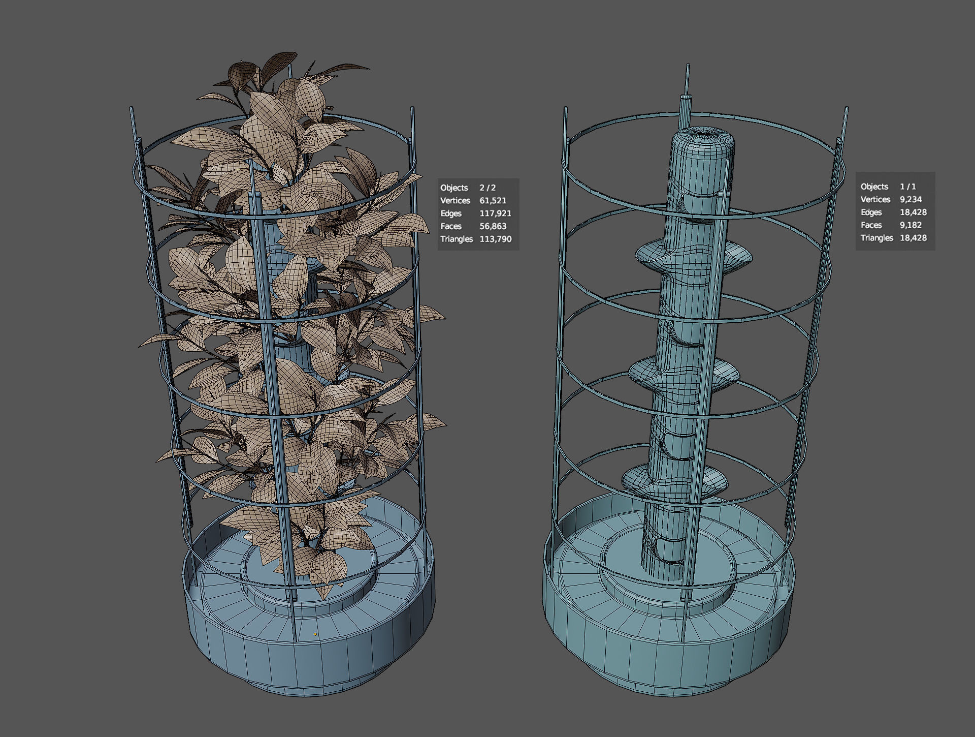 Aeroponics tower V01 Low-poly 3D model_3