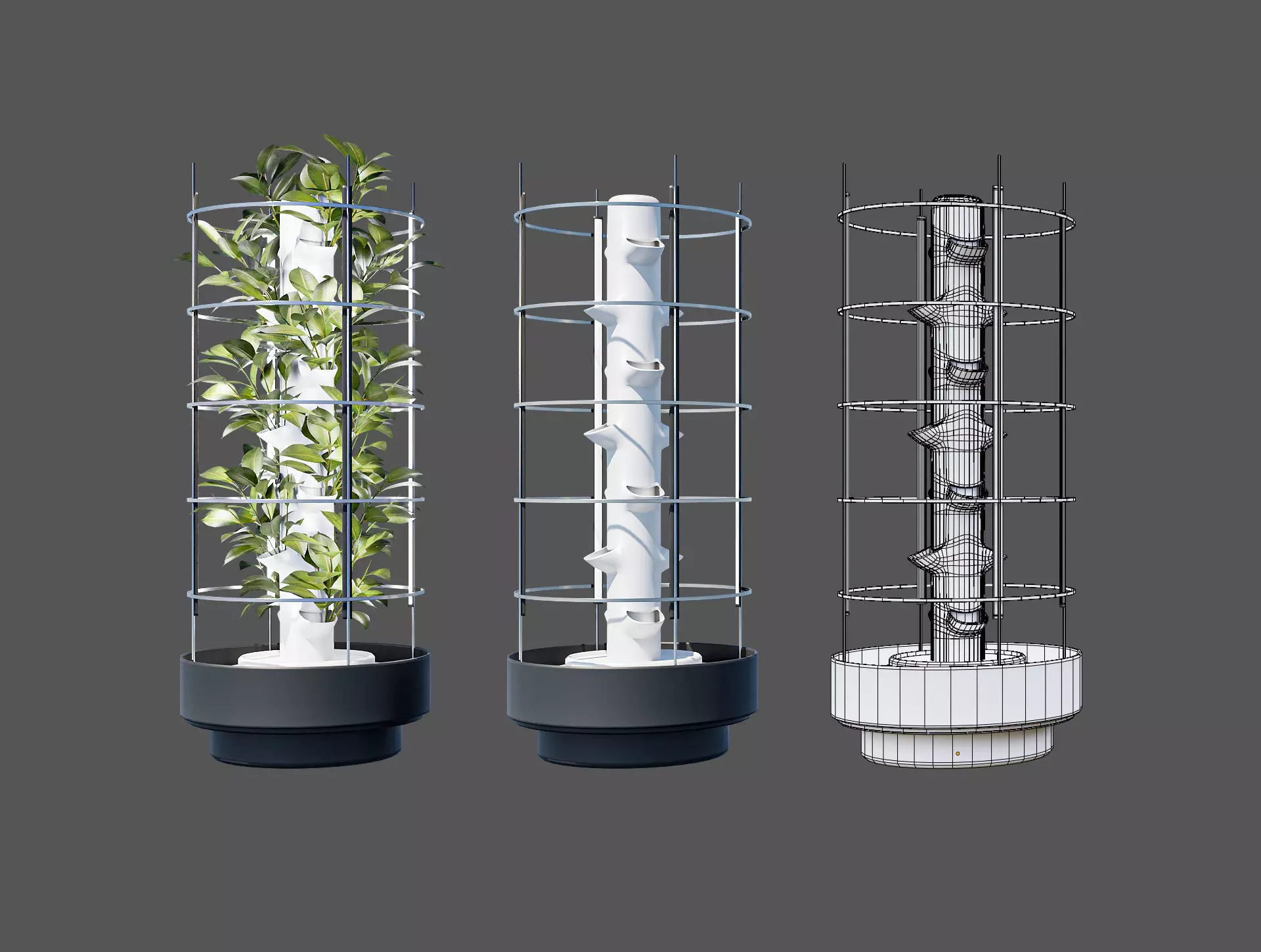 Aeroponics tower V01 Low-poly 3D model_0