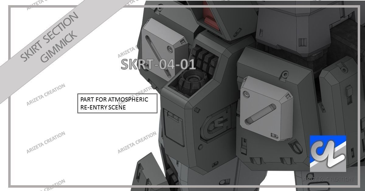ARIZETA CREATION MOBILE SUITS RX-78-01 SKIRT SECTION 3D print model_18
