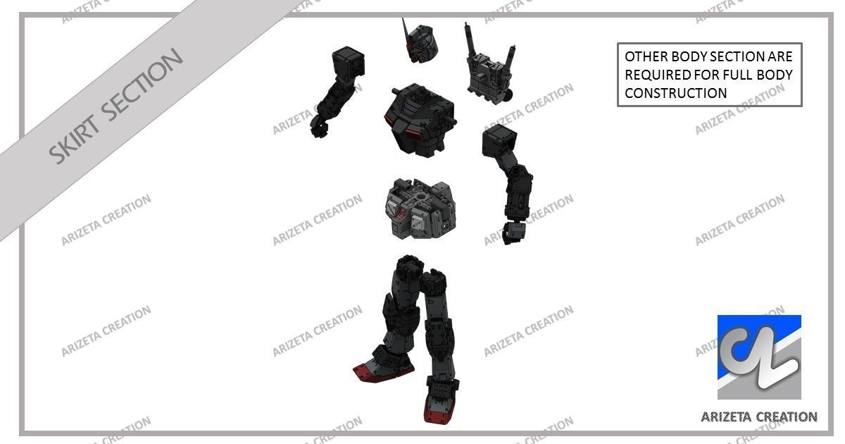 ARIZETA CREATION MOBILE SUITS RX-78-01 SKIRT SECTION 3D print model_19