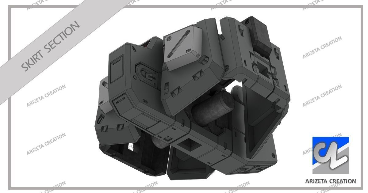 ARIZETA CREATION MOBILE SUITS RX-78-01 SKIRT SECTION 3D print model_14