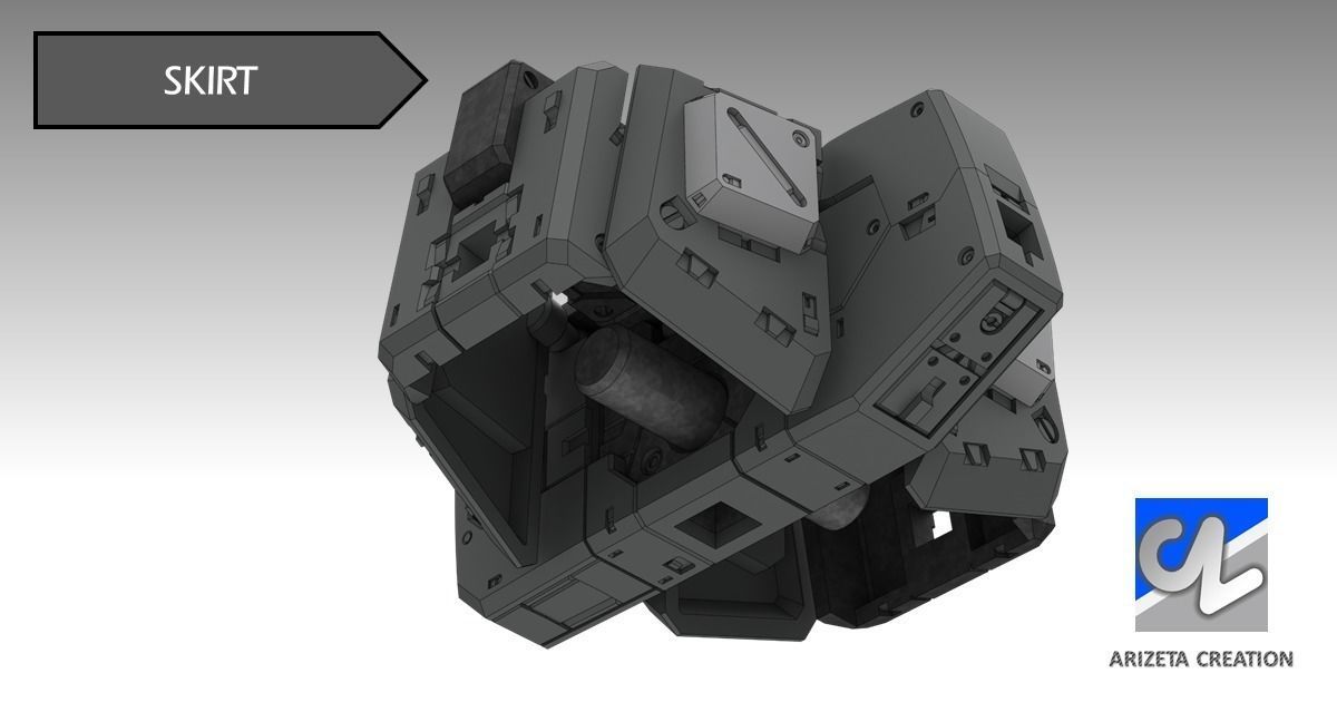 ARIZETA CREATION MOBILE SUITS RX-78-01 SKIRT SECTION 3D print model_3