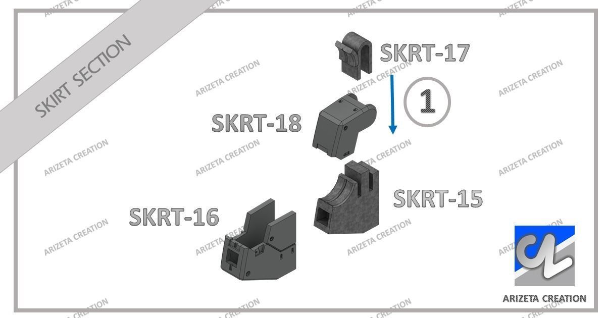 ARIZETA CREATION MOBILE SUITS RX-78-01 SKIRT SECTION 3D print model_10