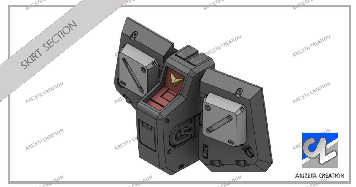 ARIZETA CREATION MOBILE SUITS RX-78-01 SKIRT SECTION 3D print model_7