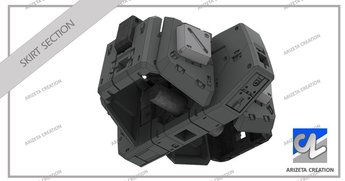ARIZETA CREATION MOBILE SUITS RX-78-01 SKIRT SECTION 3D print model_16