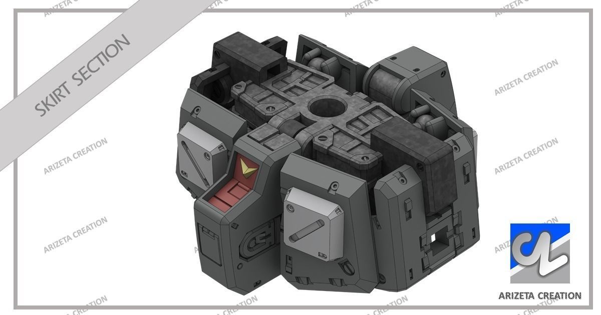 ARIZETA CREATION MOBILE SUITS RX-78-01 SKIRT SECTION 3D print model_13