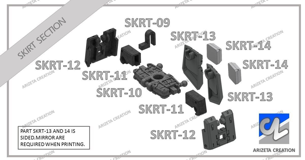 ARIZETA CREATION MOBILE SUITS RX-78-01 SKIRT SECTION 3D print model_8