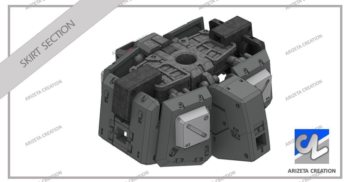 ARIZETA CREATION MOBILE SUITS RX-78-01 SKIRT SECTION 3D print model_15