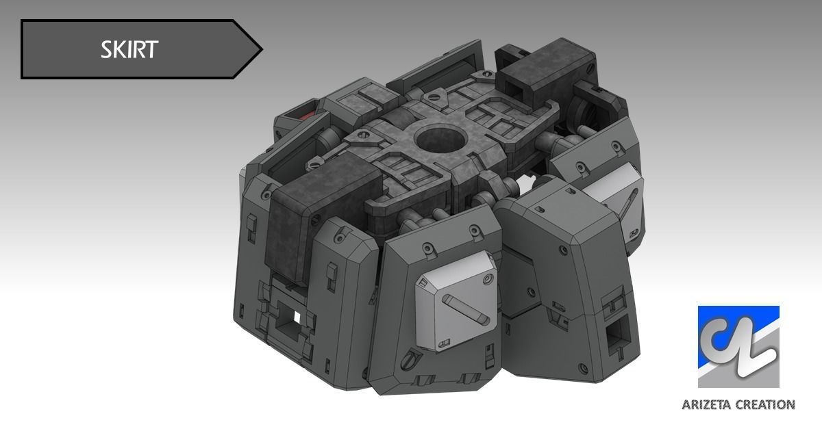 ARIZETA CREATION MOBILE SUITS RX-78-01 SKIRT SECTION 3D print model_2