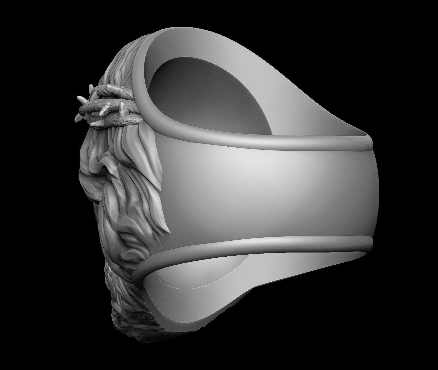 Crown of Thorns - Jesus Christ Ring 3D print model_5