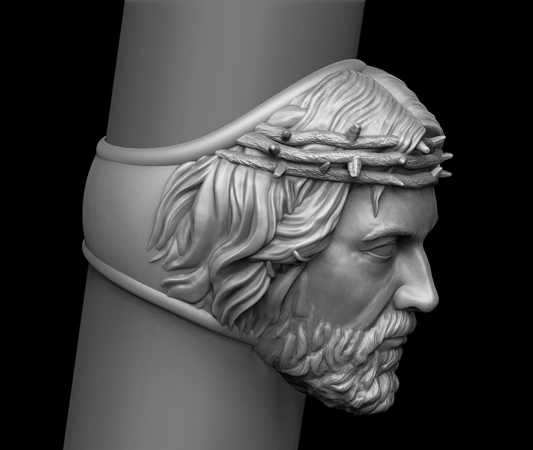 Crown of Thorns - Jesus Christ Ring 3D print model_15