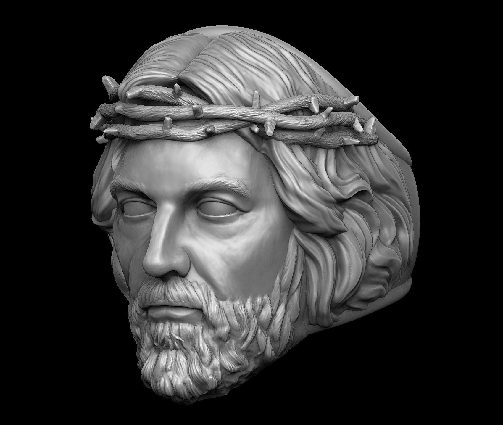 Crown of Thorns - Jesus Christ Ring 3D print model_2