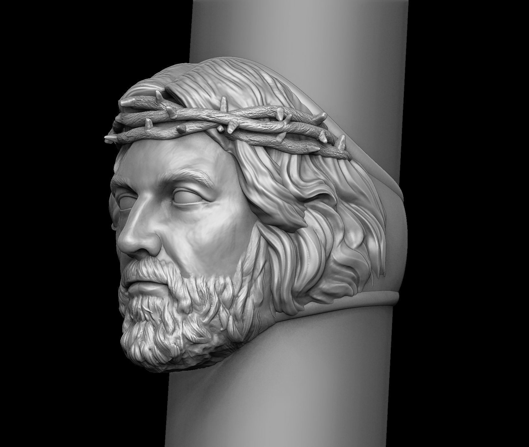 Crown of Thorns - Jesus Christ Ring 3D print model_14