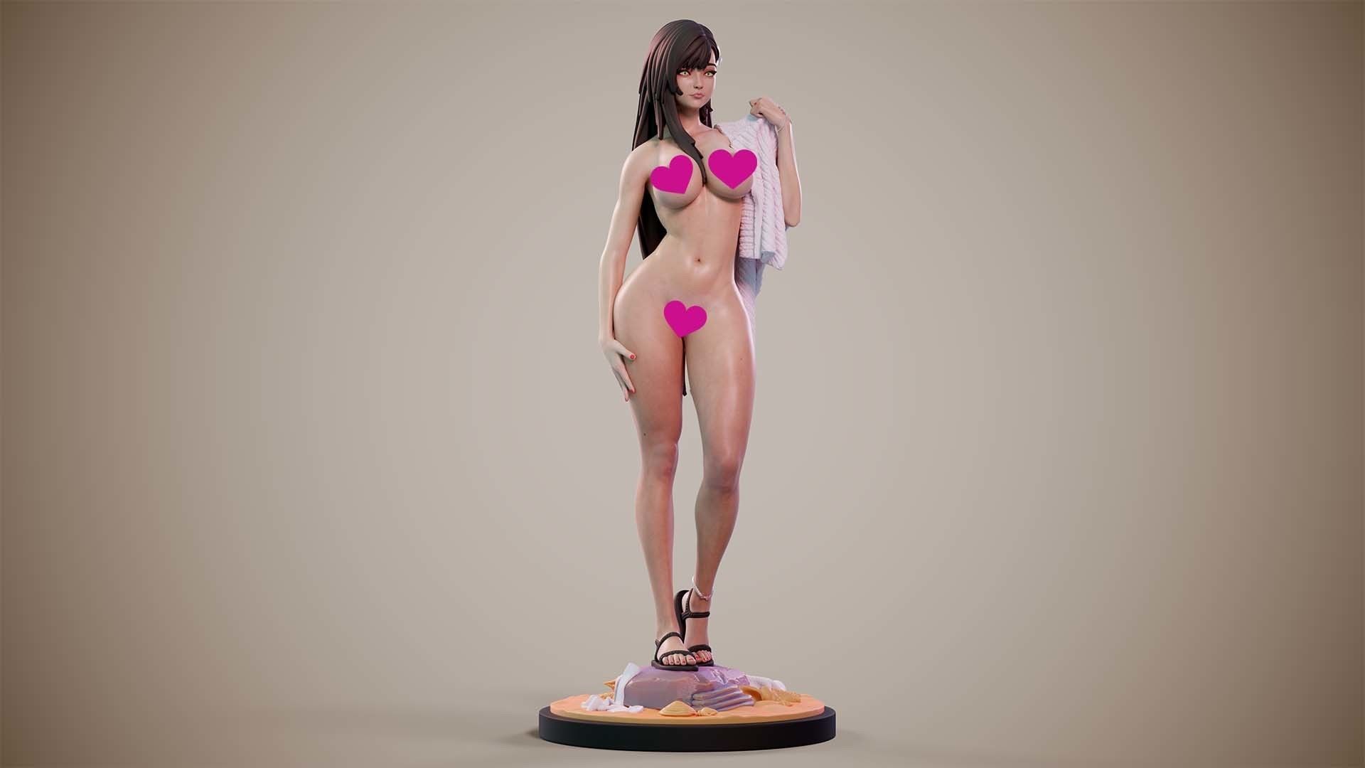 3D Print model - Girl on the beach - d 3D print model_6