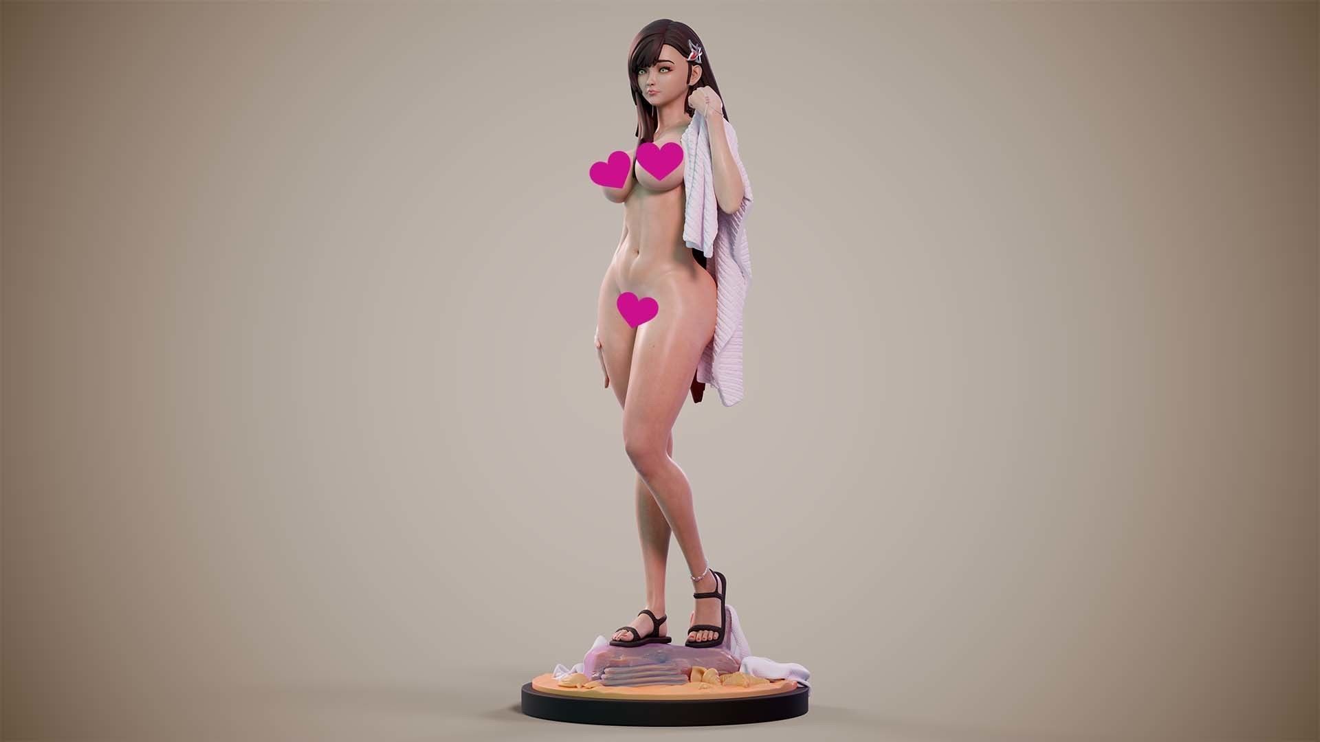3D Print model - Girl on the beach - d 3D print model_8