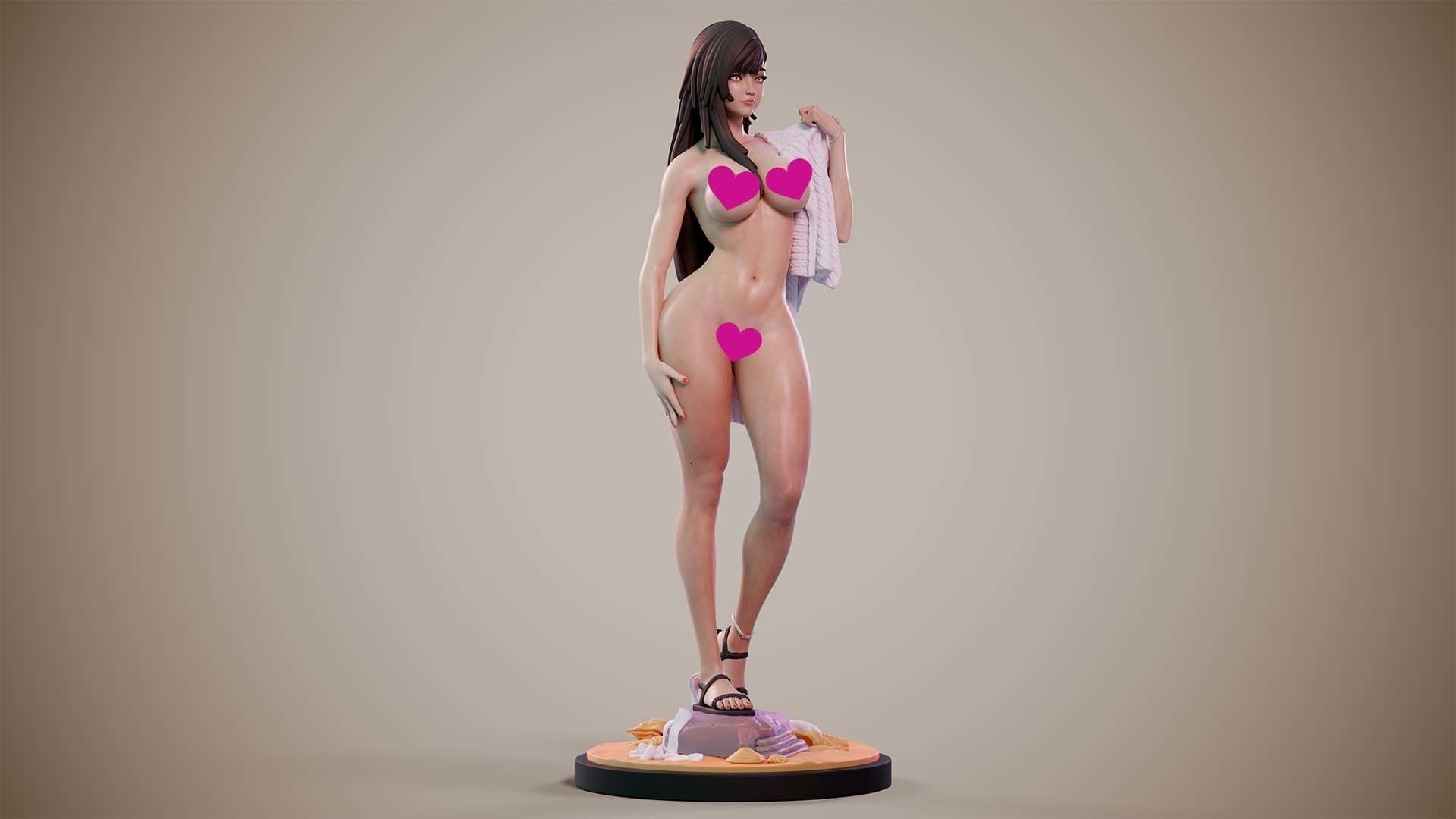 3D Print model - Girl on the beach - d 3D print model_14