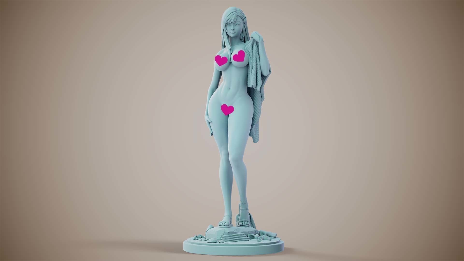 3D Print model - Girl on the beach - d 3D print model_16