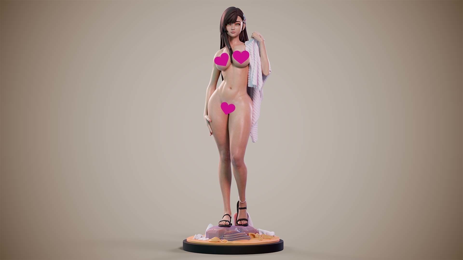 3D Print model - Girl on the beach - d 3D print model_7