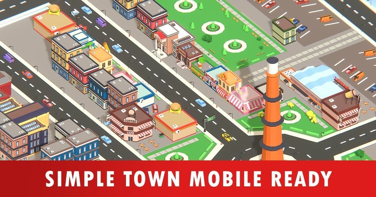 Simple Town - Low Poly Assets Low-poly 3D model_14