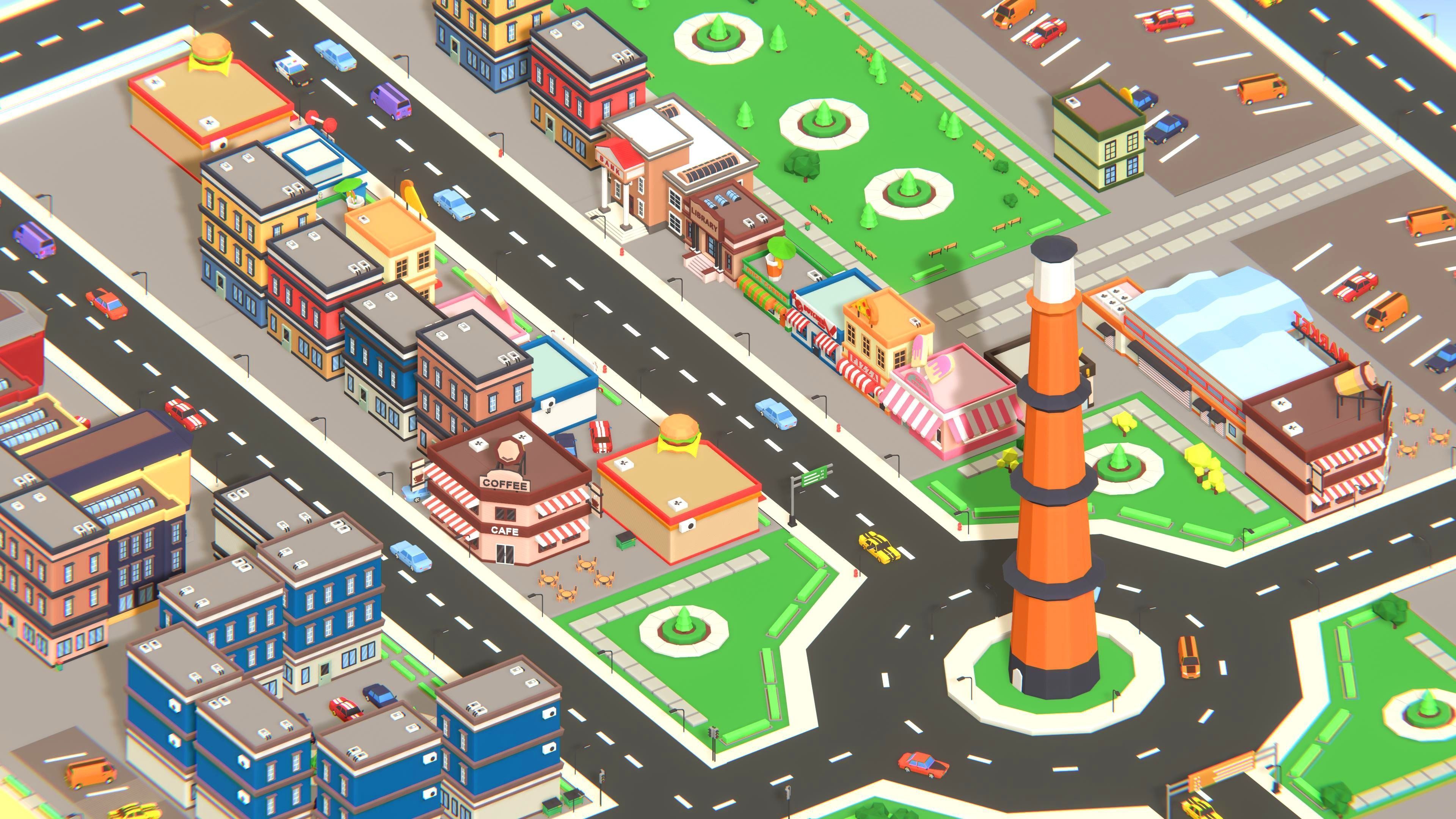 Simple Town - Low Poly Assets Low-poly 3D model_4