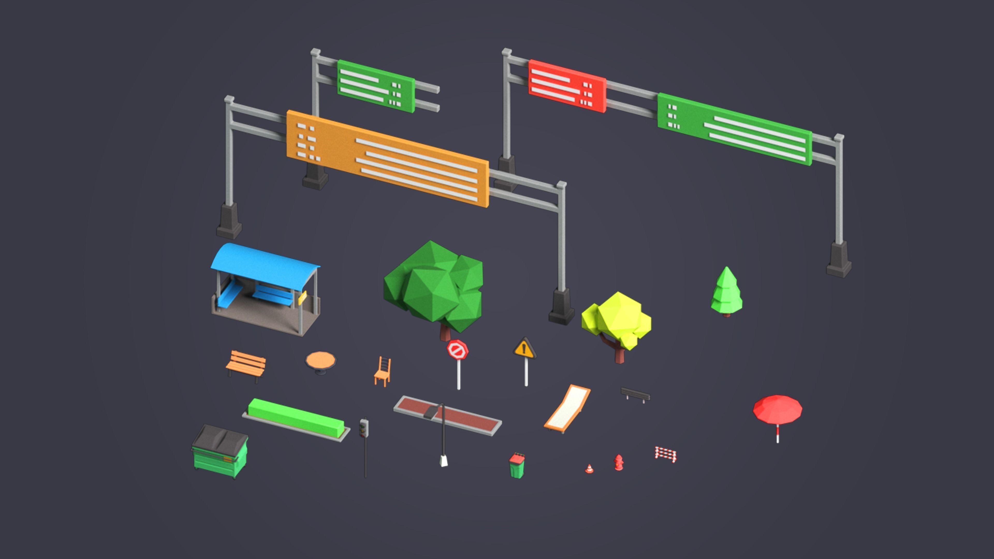 Simple Town - Low Poly Assets Low-poly 3D model_10