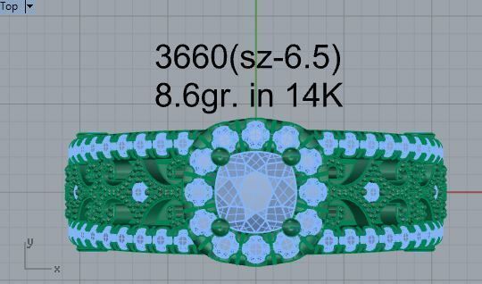 Beautiful design diamond ring 3660 3D print model 3D print model_4