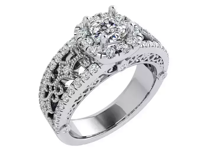 Beautiful design diamond ring 3660 3D print model
