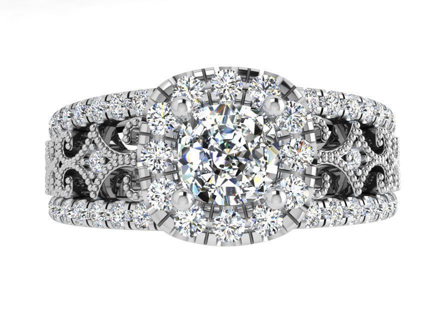 Beautiful design diamond ring 3660 3D print model 3D print model_2