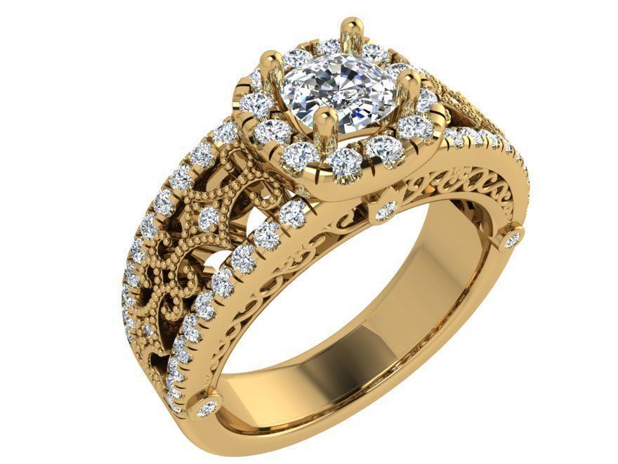 Beautiful design diamond ring 3660 3D print model 3D print model_1