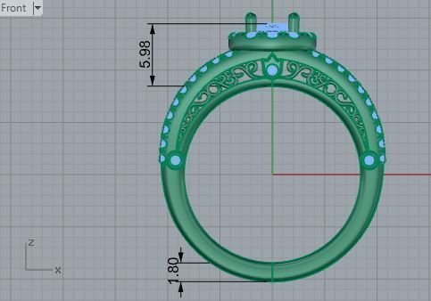 Beautiful design diamond ring 3660 3D print model 3D print model_5