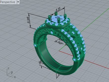 Beautiful design diamond ring 3660 3D print model 3D print model_7