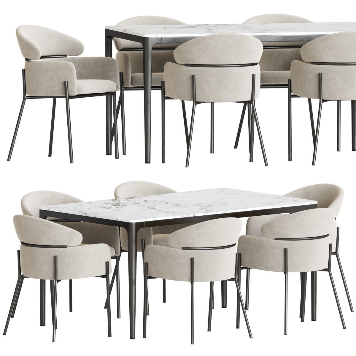 Dining Set 171 3D model_1